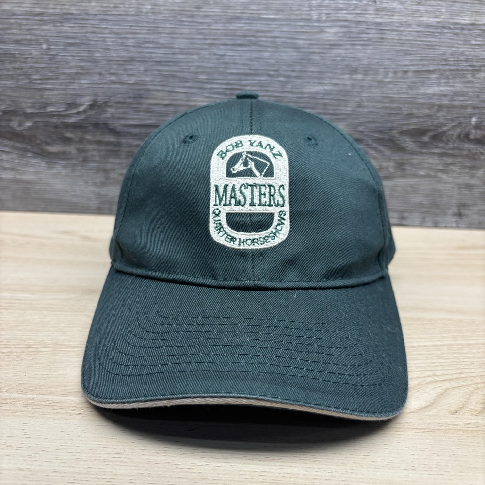 Bob Yanz Masters Port & Company Hat Cap Strap Back Mens One Size Green Horse